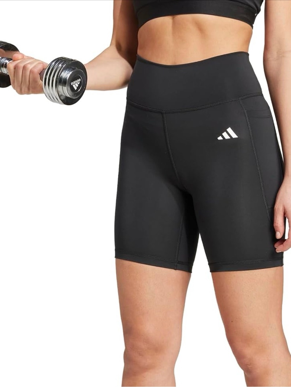 adidas Black High-Waist Athletic Bike Shorts